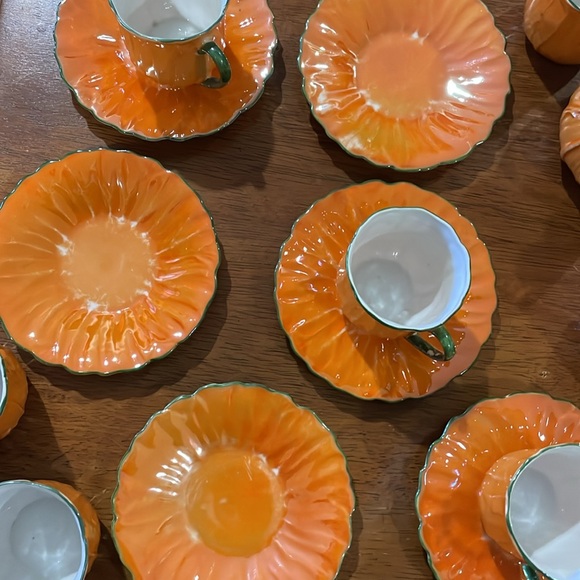 VTG P.A.L.T. Czech Orange Lusterware Tea Set - Picture 11 of 14